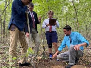 Cory Woods and his class at Blue Ridge School, an all boys, all boarding school in Virignia.